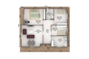 102 m2 Prefabrik Ev Plan A