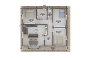 105 m2 Prefabrik Ev Plan A