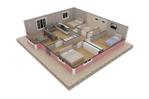 105 m2 Prefabrik Ev Plan