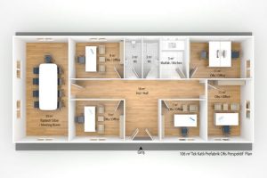106 m2 Prefabrik Ofis & Yönetim Plan A