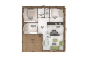 107 m2 Prefabrik Ev Plan A