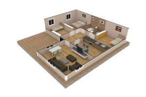 107 m2 Prefabrik Ev Plan B