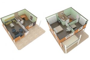 112 m2 Prefabrik Dublex Ev Plan A