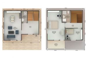 112 m2 Prefabrik Dublex Ev Plan B