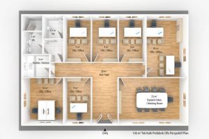125 m2 Prefabrik Ofis & Yönetim Binası Plan B