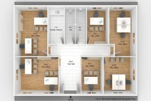 125 m2 Prefabrik Ofis & Yönetim Binası Plan B