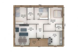 126 m2 Prefabrik Ev Plan A