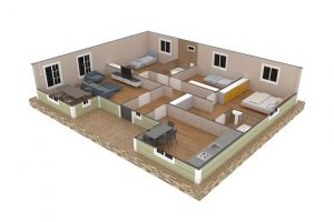 126 m2 Prefabrik Ev Plan B