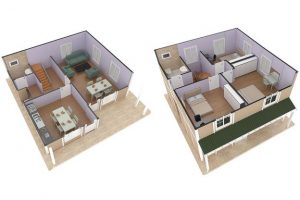 127 m2 Prefabrik Dublex Ev Plan A