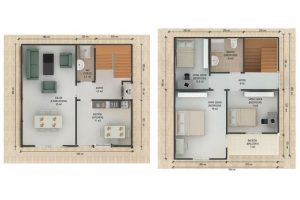 130 m2 Prefabrik Dublex Ev Plan B