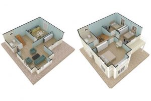 132 m2 Prefabrik Dublex Ev Plan A