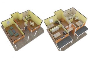 148 m2 Prefabrik Dublex Ev Plan A