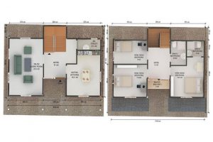 148 m2 Prefabrik Dublex Ev Plan B