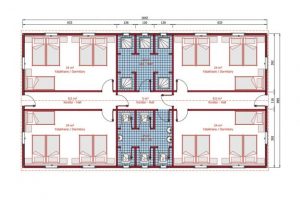 148 m2 Prefabrik Yatakhane Plan