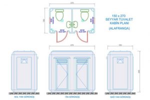 150X270 POLYESTER MOBO KABIN ALAFRANGA WC