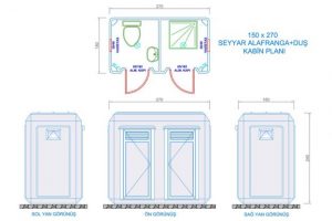 150X270 POLYESTER MOBO KABIN DUŞ & ALAFRANGA WC
