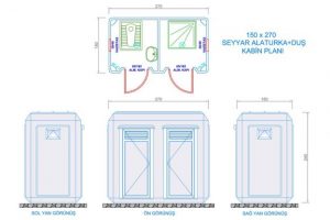 150X270 POLYESTER MOBO KABIN DUŞ & ALATURKA WC