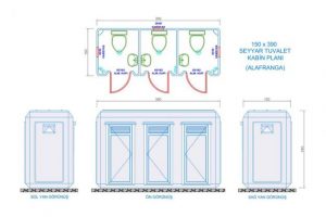 150X390 POLYESTER MOBO KABIN ALAFRANGA WC