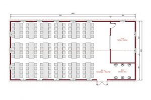 170 m2 Prefabrik Yemekhane Plan