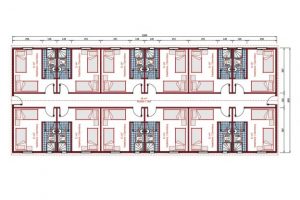 204 m2 Prefabrik Yatakhane Plan
