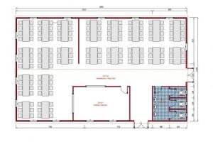 217 m2 Prefabrik Yemekhane Plan