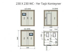 230X230 ALATURKA WC KONTEYNER