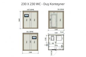 230X230 WC-DUS KONTEYNER