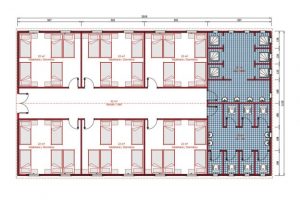 232 m2 Prefabrik Yatakhane Plan