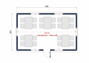 25 m2 Prefabrik Yemekhane plan