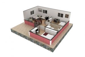 45 m2 Prefabrik Ev Plan B