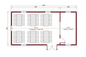 53 m2 Prefabrik Yemekhane Plan