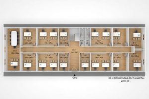 588 m2 Prefabrik Ofis & Yönetim Binası Plan 1nci Kat
