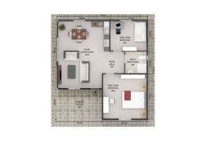 61 m2 Prefabrik Ev Plan B