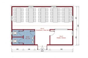 65 m2 Prefabrik-Yemekhane Plan