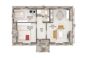 71 m2 Prefabrik Ev Plan A