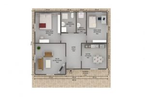 75 m2 Prefabrik Ev Plan A