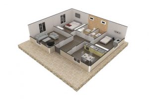 75 m2 Prefabrik Ev Plan B