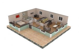 86 m2 Prefabrik Ev Plan A