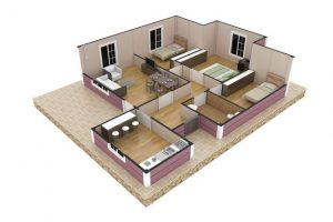 88 m2 Prefabrik Ev Plan B