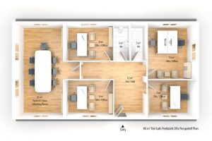 90 m2 Ofis ve Yönetim Binası Plan B