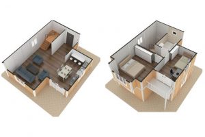 91 m2 Prefabrik Dublex Ev Plan A