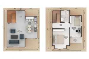 91 m2 Prefabrik Dublex Ev Plan B