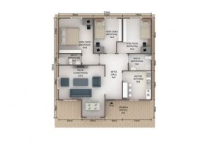 96 m2 Prefabrik Ev Plan A