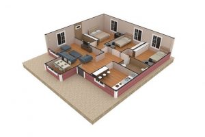 96 m2 Prefabrik Ev Plan B