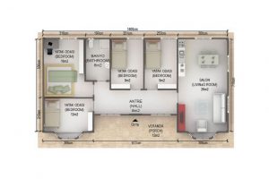 97 m2 Prefabrik Ev Plan A