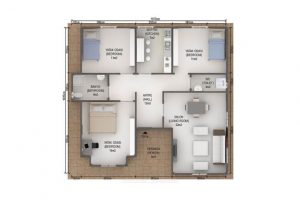 98 m2 Prefabrik Ev Plan A