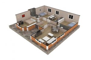 98 m2 Prefabrik Ev Plan B