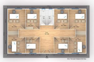 98 m2 Prefabrik Ofis & Yönetim Plan A