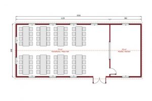 98 m2 Prefabrik Yemekhane Plan